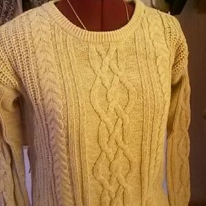 Gold Cable Knit Sweater